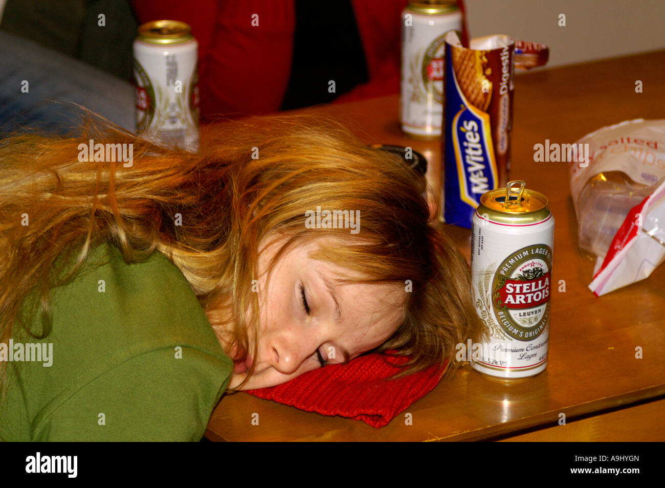 betrunken Mädchen Stockfoto