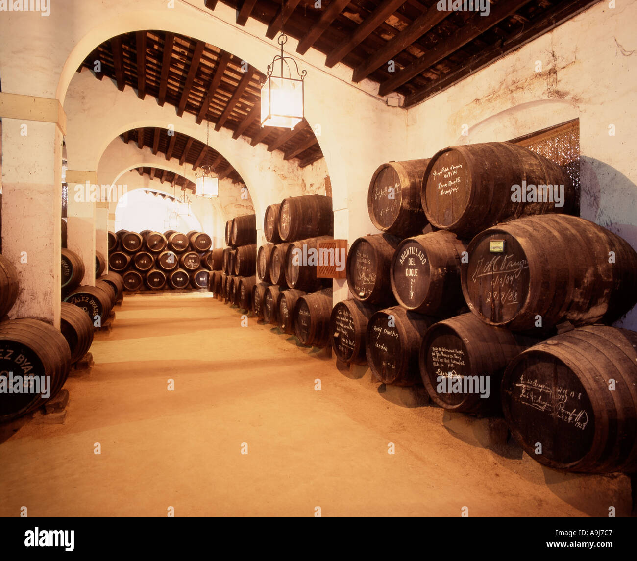 Jerez De La Frontera Gonzales Byass Bodega La Constancia Stockfoto