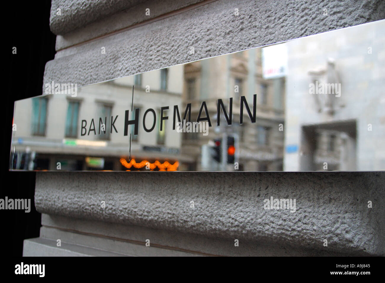 Schweiz Zürich Private Bank Hofmann Label in der Nähe Paradeplatz Stockfoto