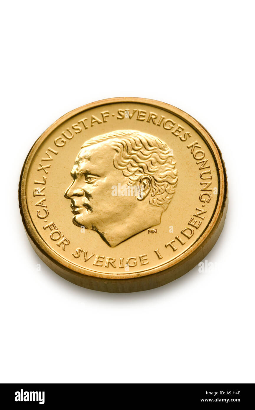 schwedische 10 zehn Kronen Münze Währung Geld Schweden Stockfoto