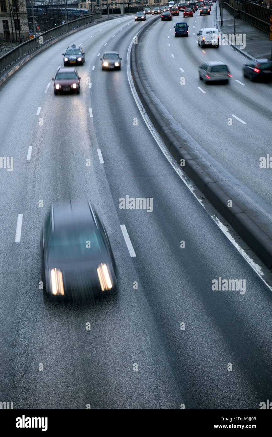Verkehr auf der Autobahn Stockfoto