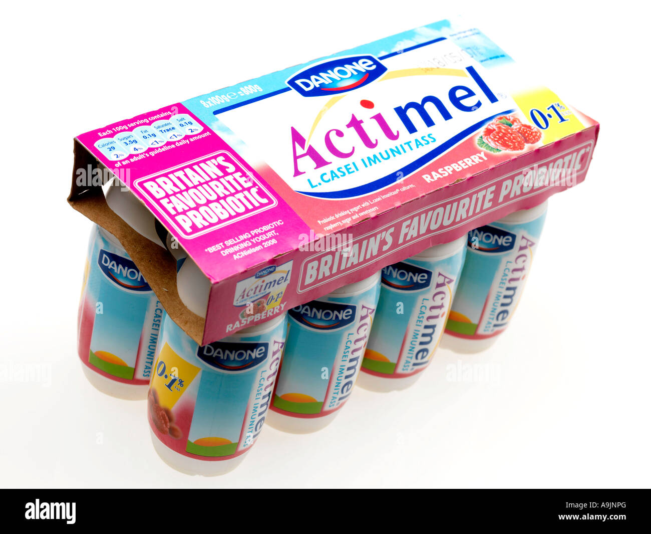 Probiotic yogurt drinks digestion active healthy bottle Fotos und Bildmaterial in hoher