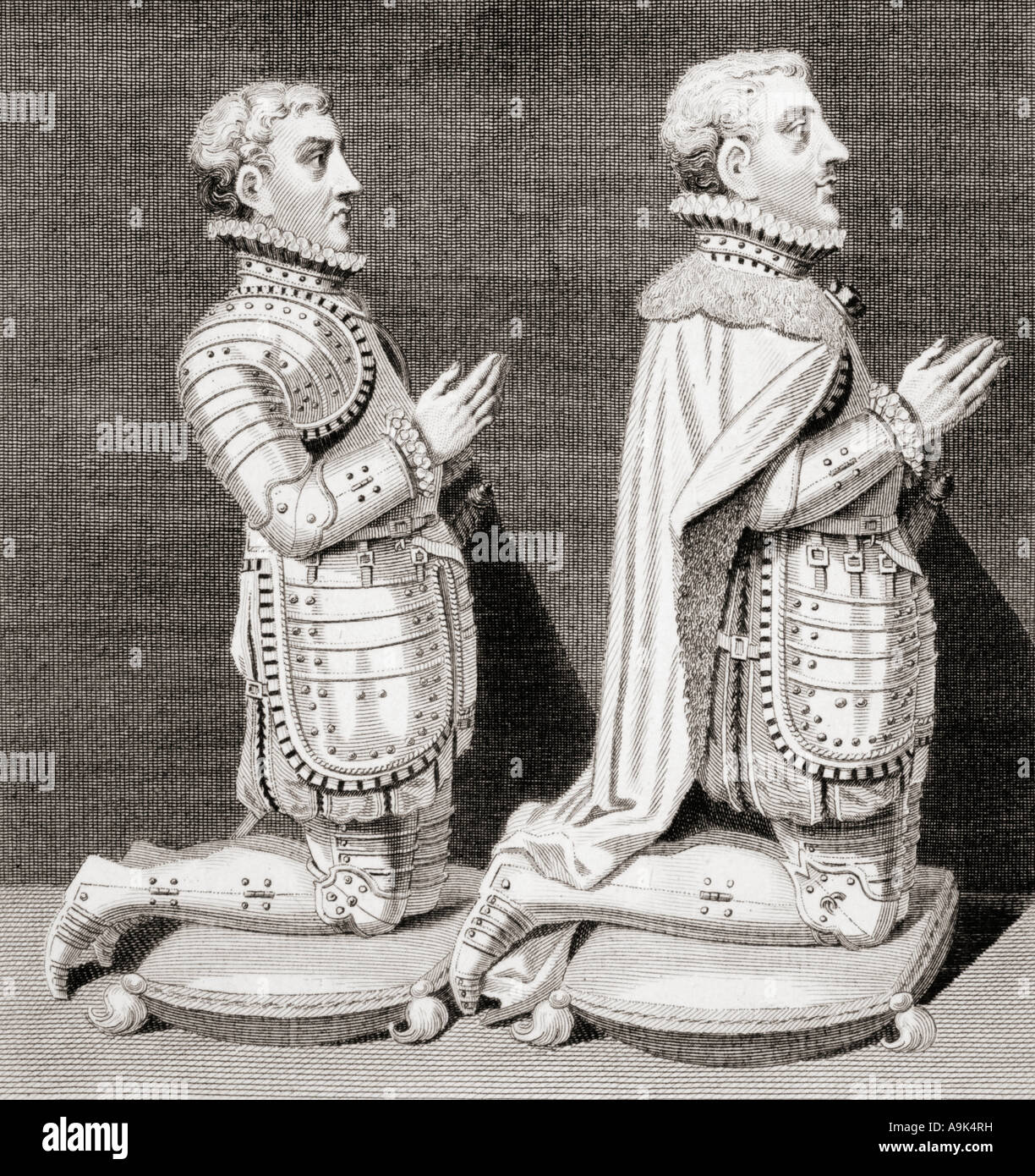 Henry Stuart Lord Darnley Links Zweiter Ehemann Von Mary Queen Of Scots Und Charles Stuart Earl Of Lennox Rechts Stockfotografie Alamy