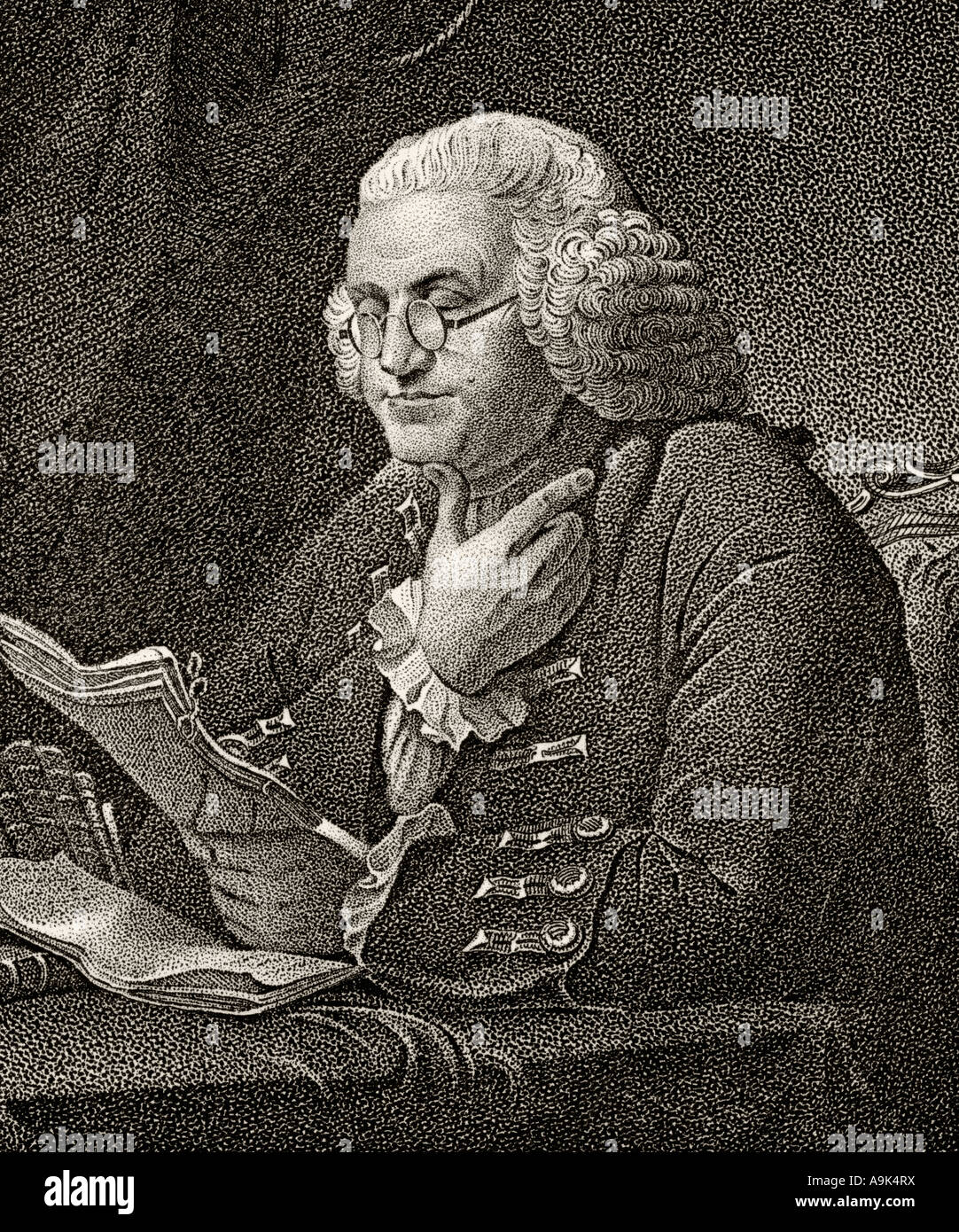 Benjamin Franklin, 1706 - 1790. Amerikanischer Staatsmann und Gründungsvater. Stockfoto