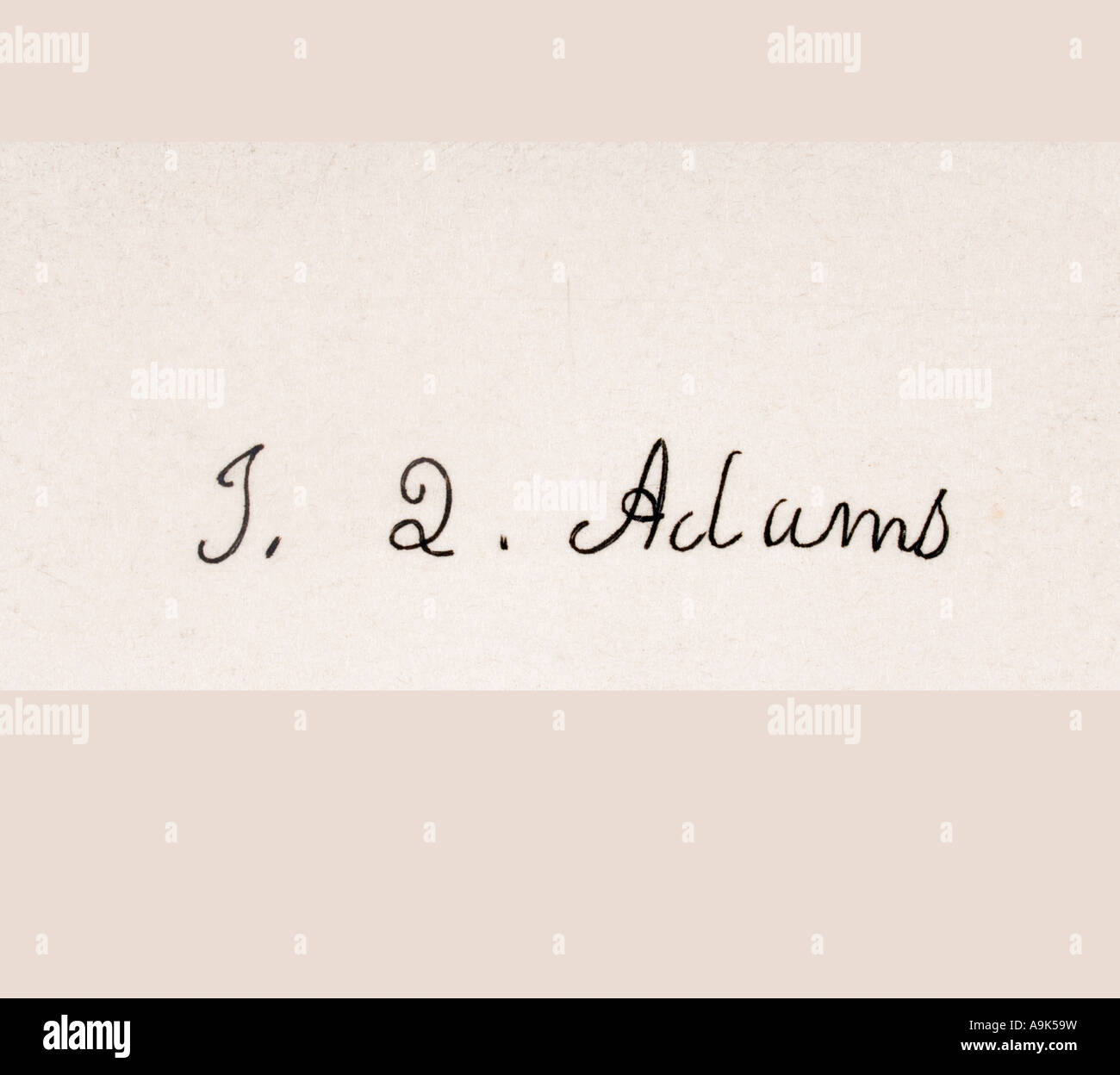 Unterschrift von John Quincy Adams, 1767 - 1848. 6. Präsident der Vereinigten Staaten, 1825-1829. Stockfoto