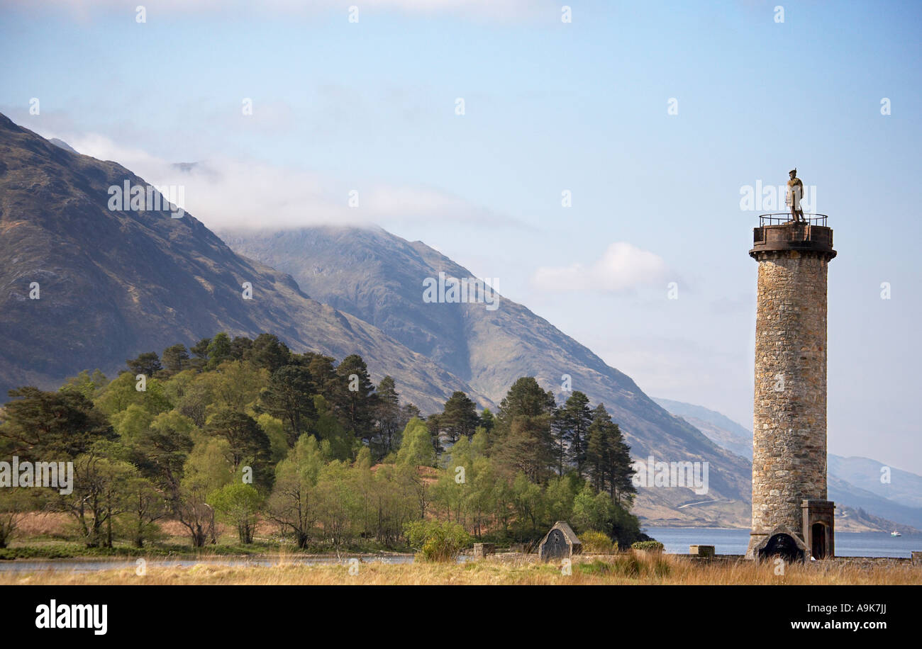Glenfinnan Memorial Loch Shiel Stockfoto