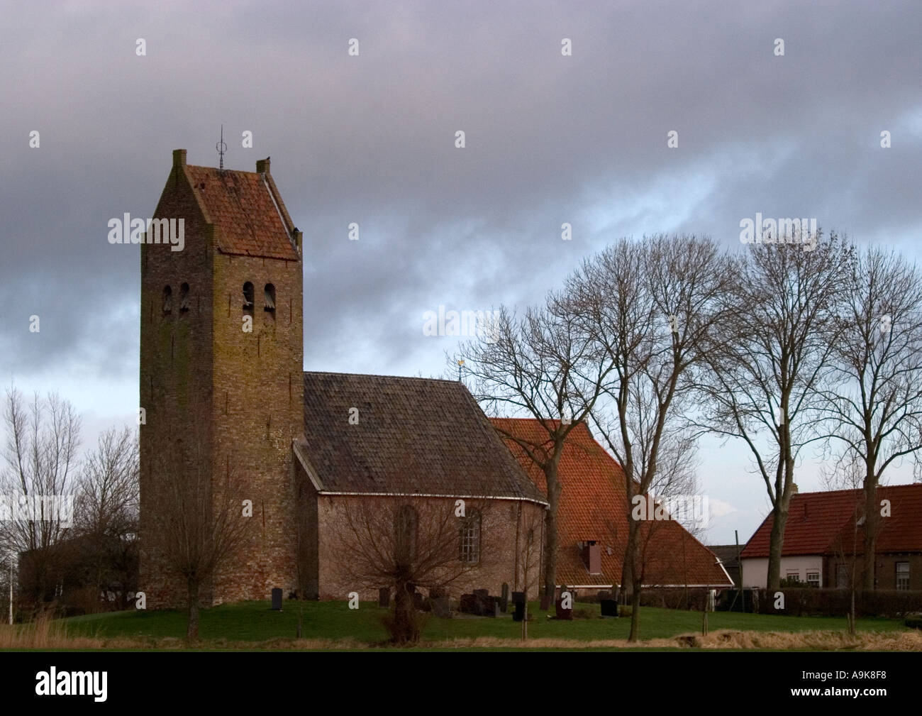Friesland-Kirche Stockfoto