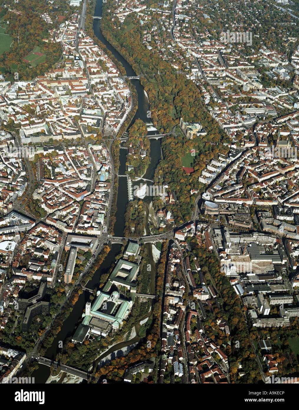 Verlauf des Flusses Isar, Deutsches Museum, Deutschland, Bayern, Muenchen Stockfoto