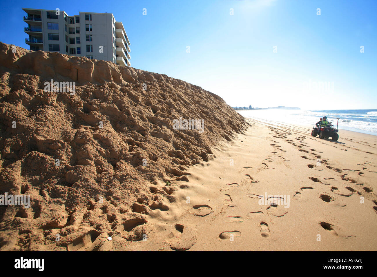 Wechselnden machen Sand die Auswirkungen der globalen Erwärmung und Klimawandel an Küsten Australiens manifestieren Stockfoto