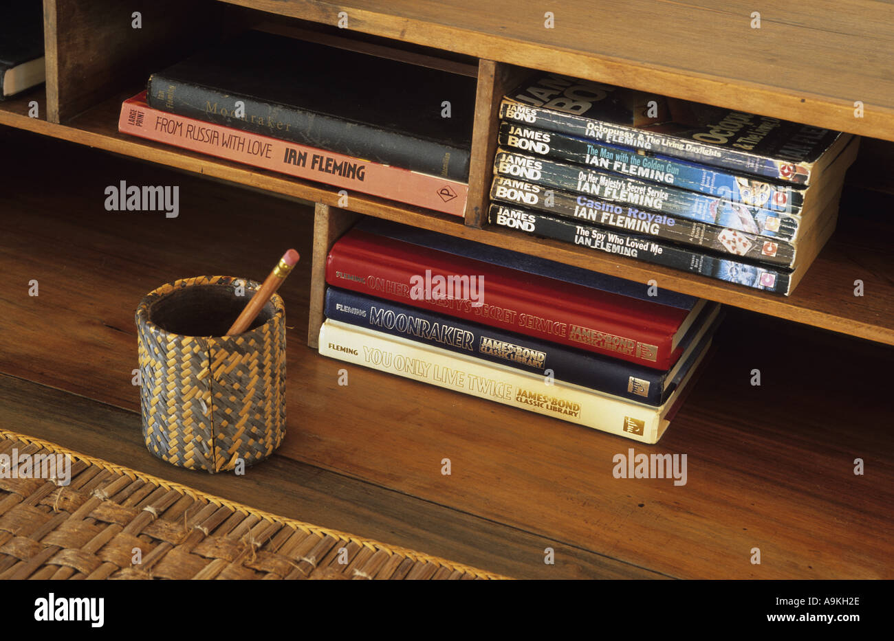 Jamaika-Ocho Rios Ian Fleming Haus Goldeneye jetzt ein Luxus-Hotel-Detail des Schreibtisches, wo Fleming viele James Bond Buch schrieb Stockfoto