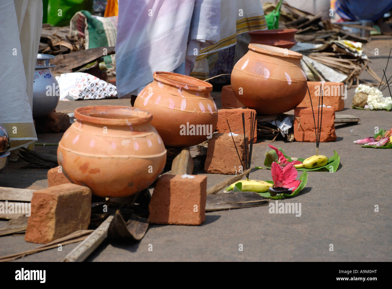 ATTUKAL PONGALA IN KERALA TRIVANDRUM Stockfoto