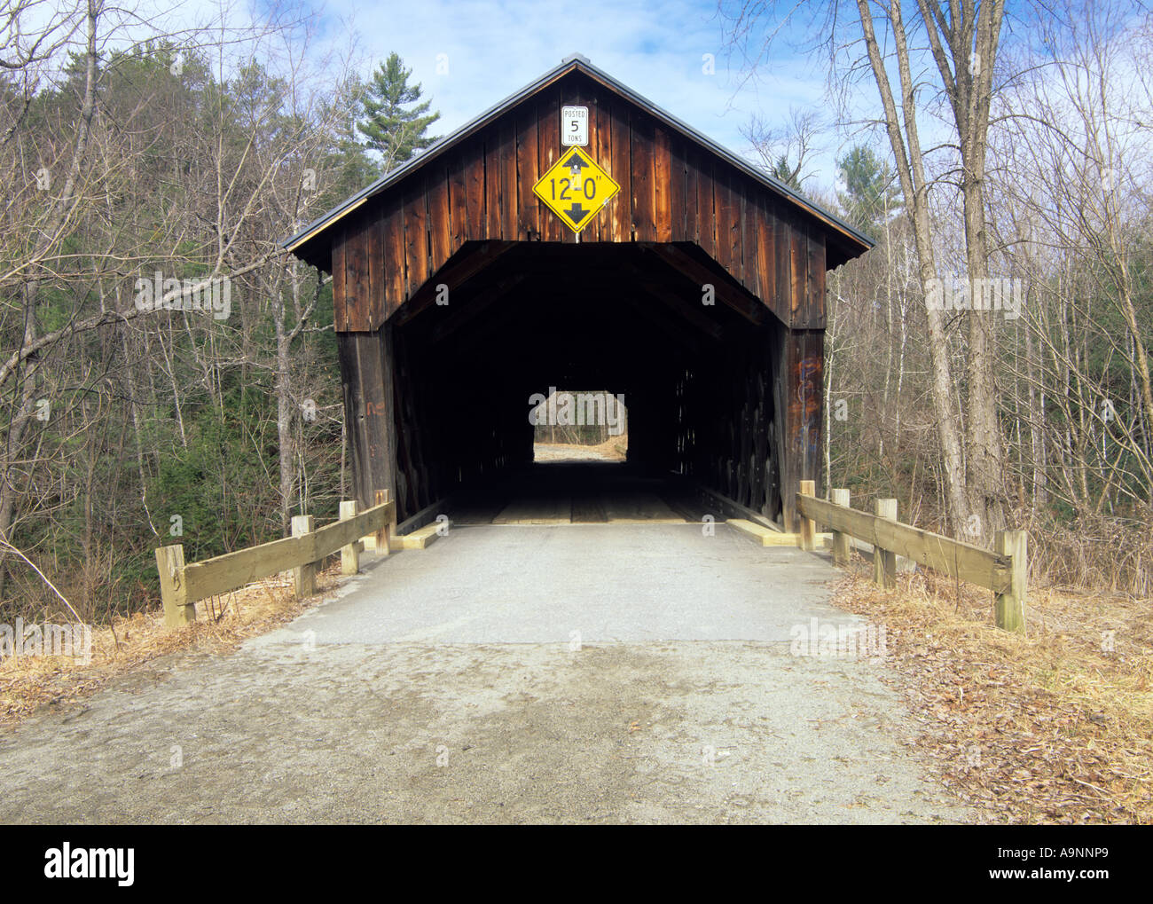 Martins Mühle oder Martinsville Covered Bridge befindet sich in Hartland Vermont USA VT Stockfoto