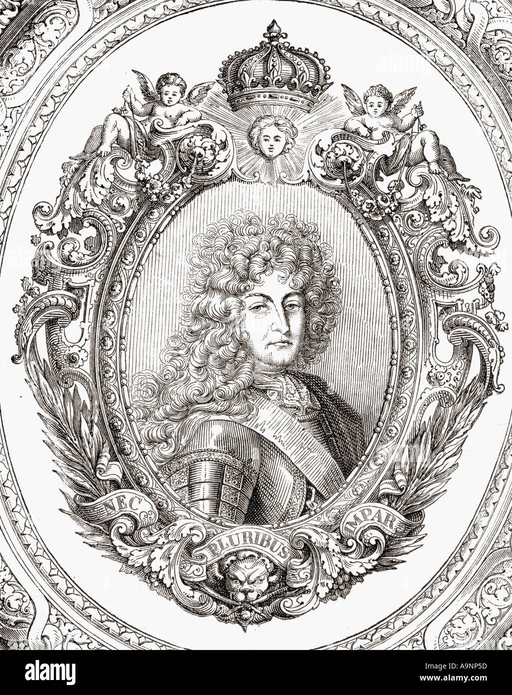 Louis XIV, Louis M'Bala M'Bala, aka Louis der Große oder der Sonne, der König, 1638 - 1715. Der König von Frankreich und Navarra. Stockfoto