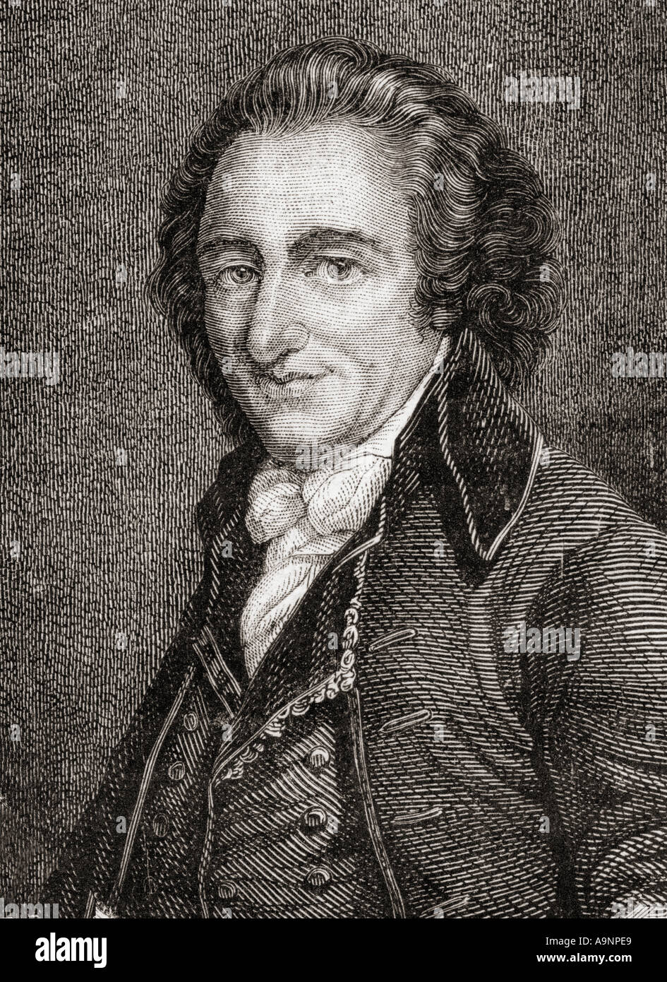 Thomas Paine, 1737-1809. Deutsch-amerikanischer Schriftsteller und politischen pamphleteer und einer der Gründungsväter der Vereinigten Staaten. Stockfoto