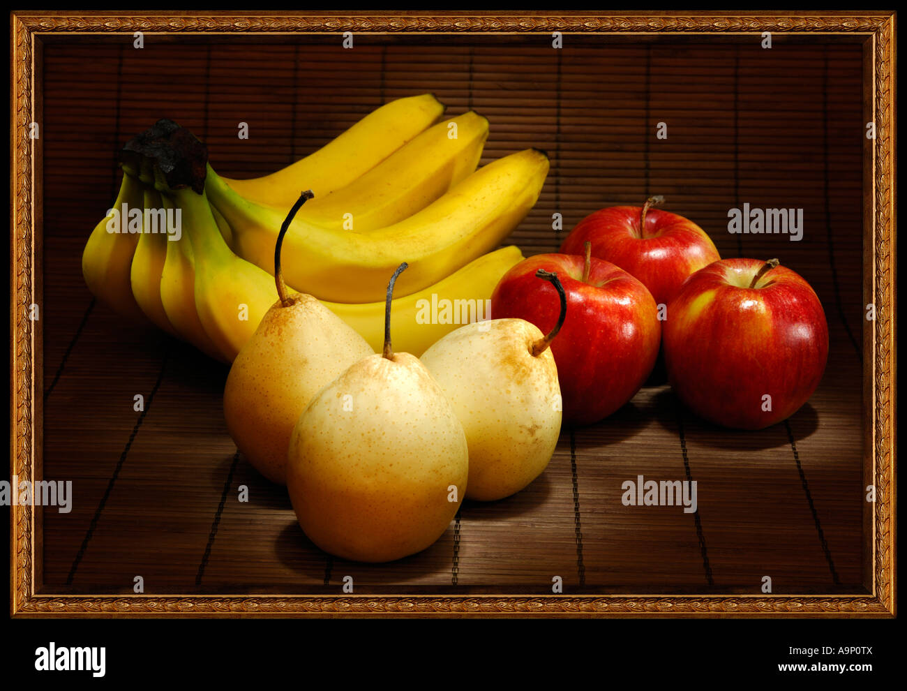 Appetitlich frische Früchte bildenden Kunst Essen Stilleben Stockfoto