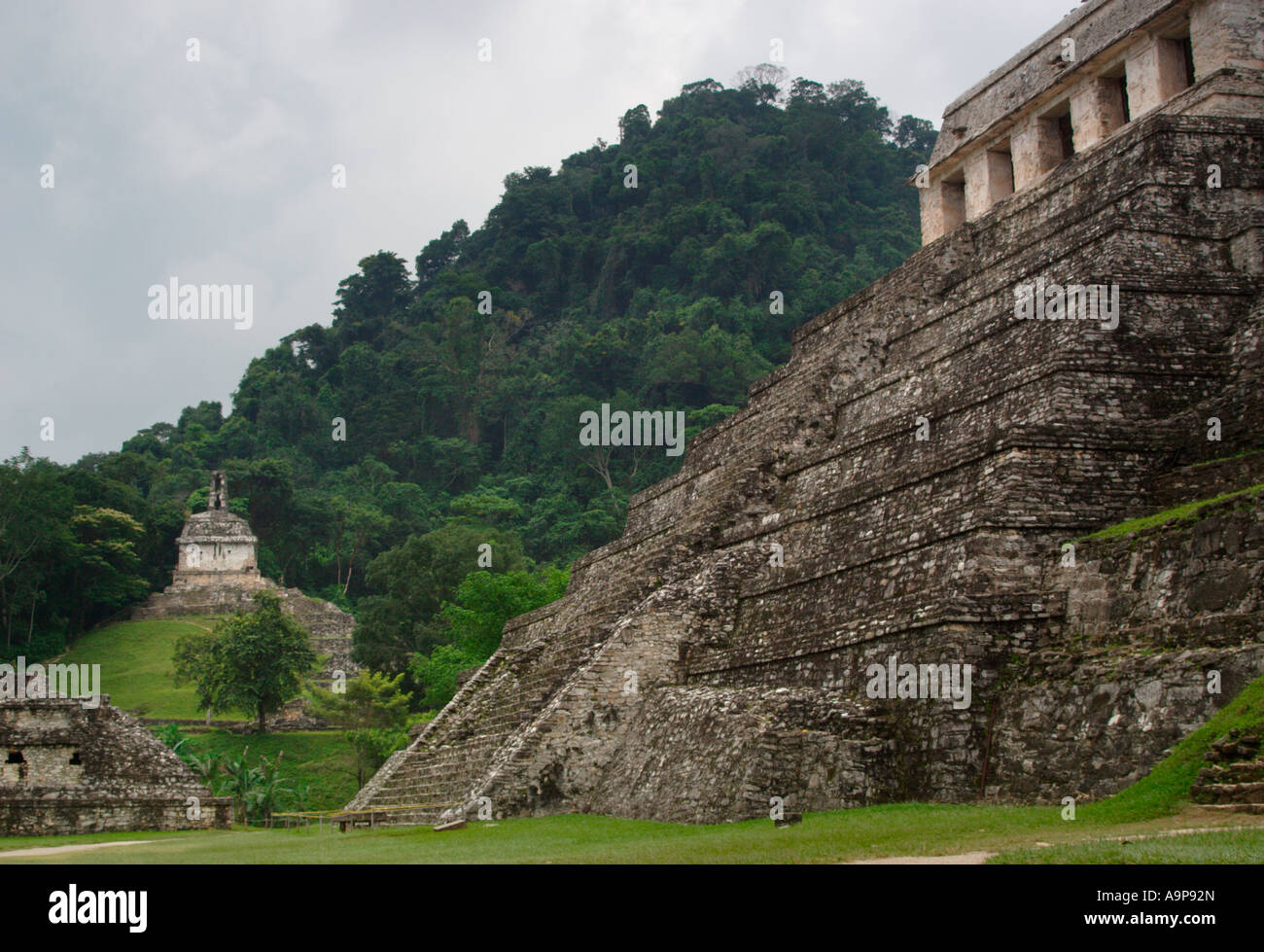 Palenque, Tempel der Inschriften, archäologische Maya Ruine, Chiapas, Mexiko Stockfoto