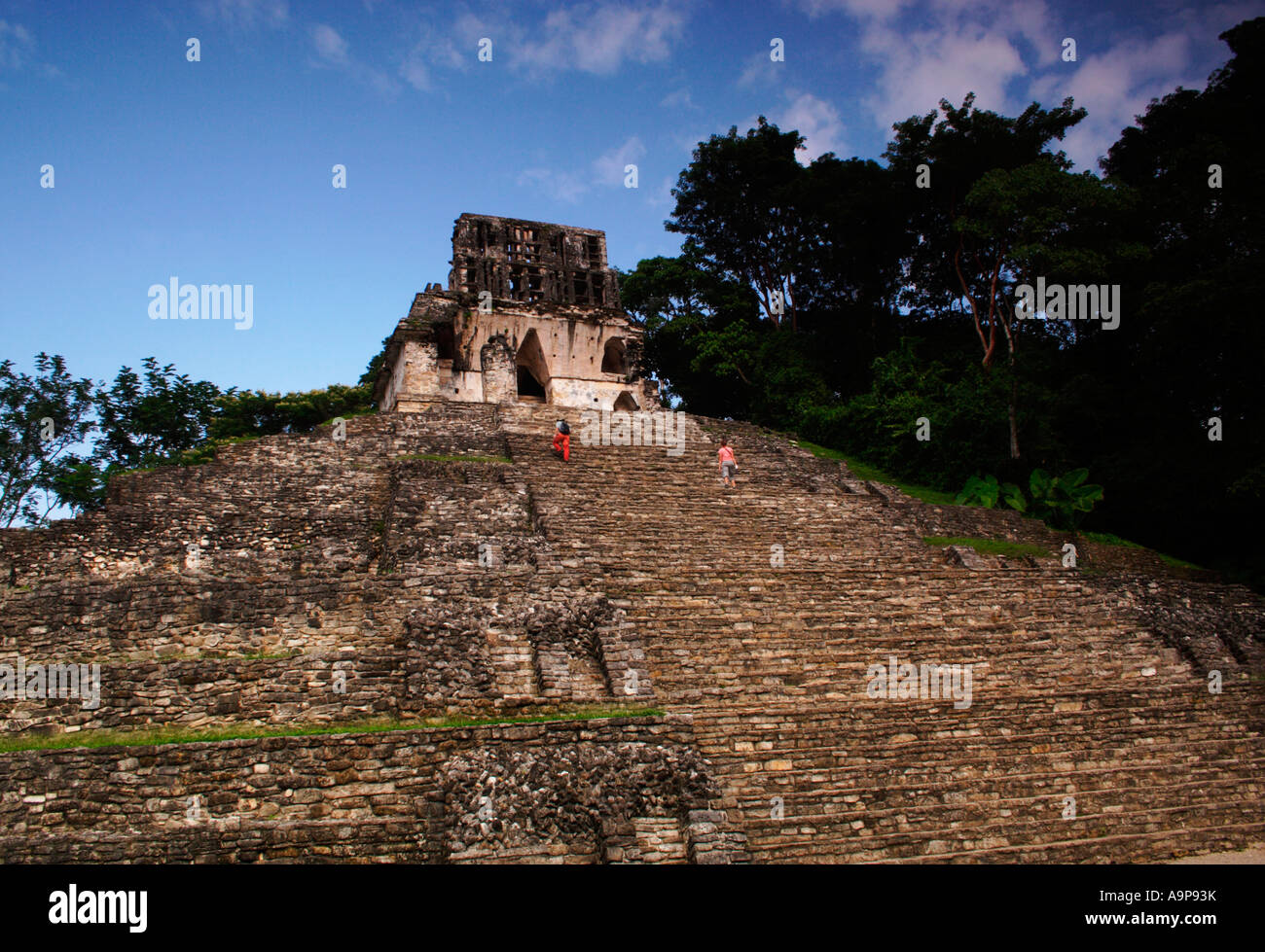 Tempel des Kreuzes in Palenque, die archäologische Maya-Ruine Standort in Chiapas, Mexiko Stockfoto