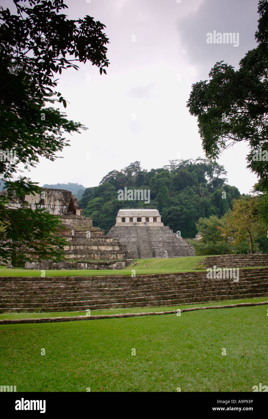 Palenque, Tempel der Inschriften, archäologische Maya Ruine Standort, Chiapas, Chiapas, Stockfoto