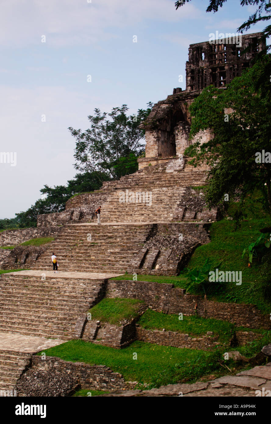 Tempel des Kreuzes, Palenque, archäologische Maya Ruine, Chiapas, Mexiko Stockfoto