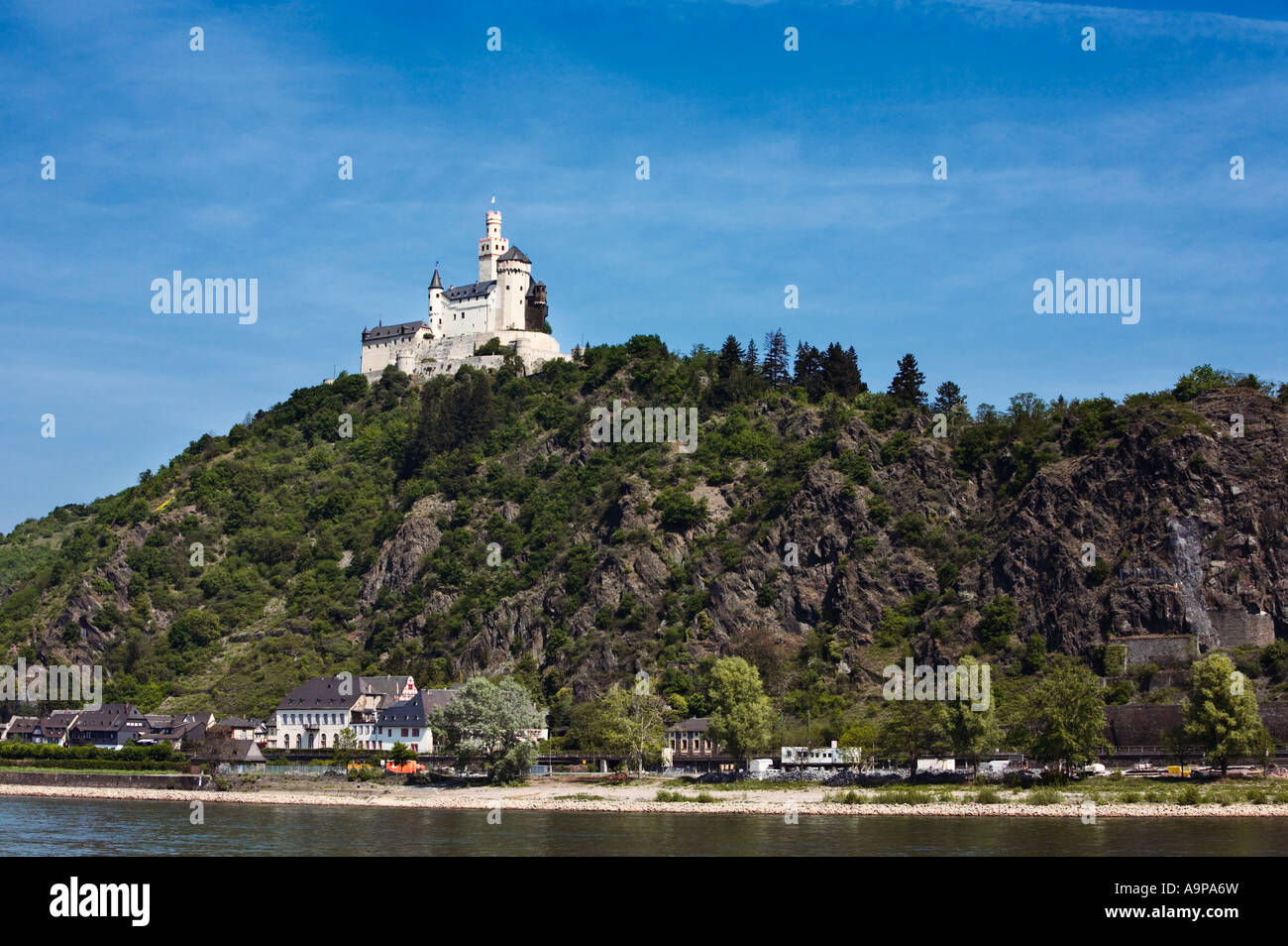 Schloss Marksburg bei Braubach am Rhein, Rheinland, Deutschland, Europa Stockfoto