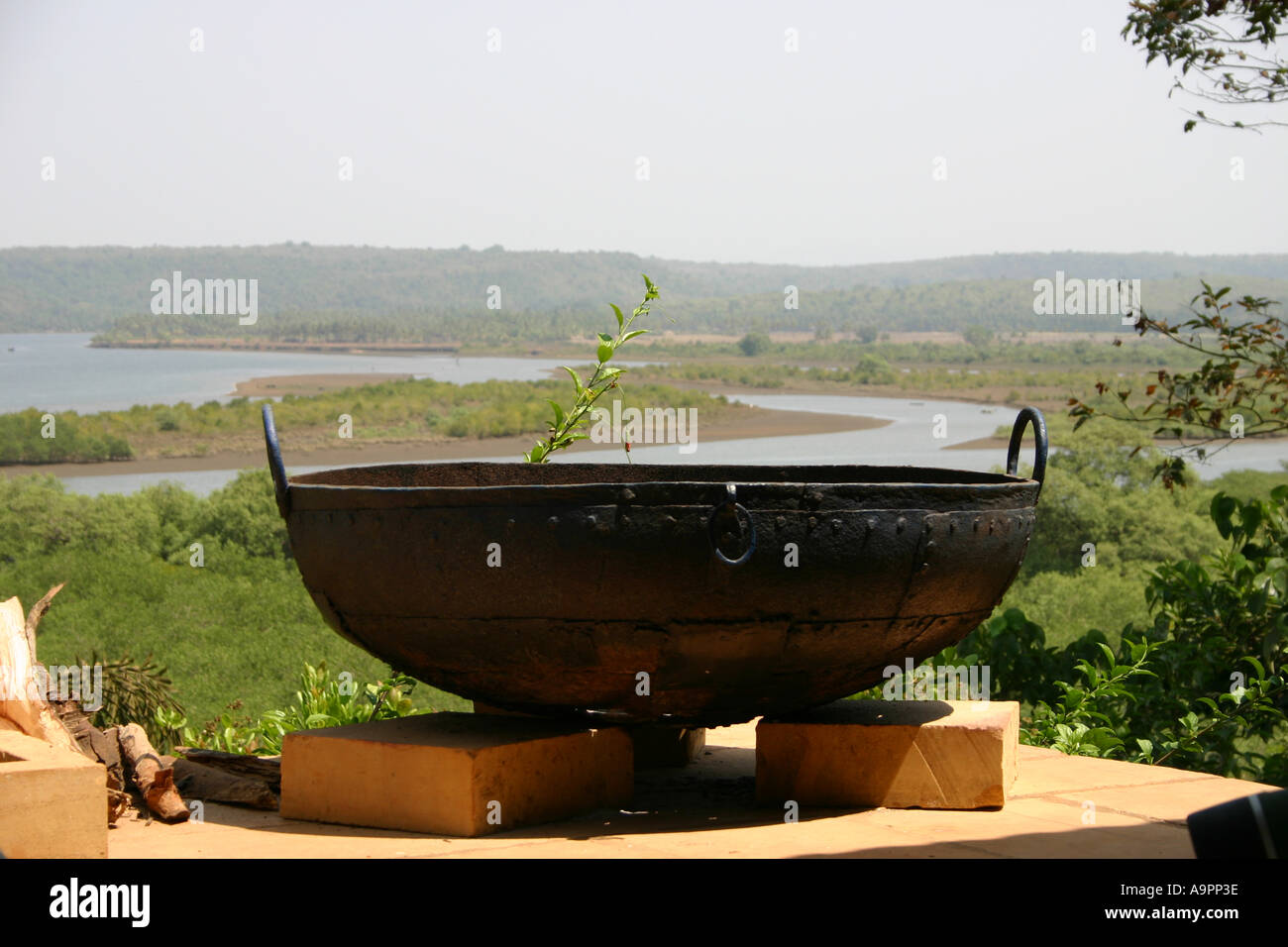 Ansicht der Urne und Fluss in Goa Indien Asien Stockfoto