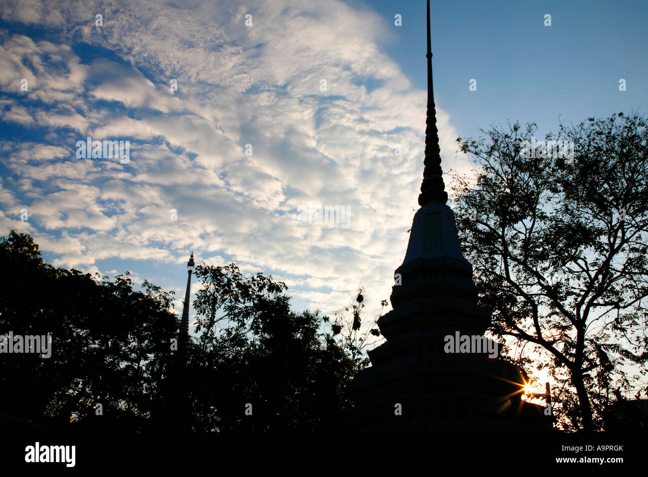 Wat Chana Songkram bei Sonnenaufgang, Bangkok, Thailand Stockfoto