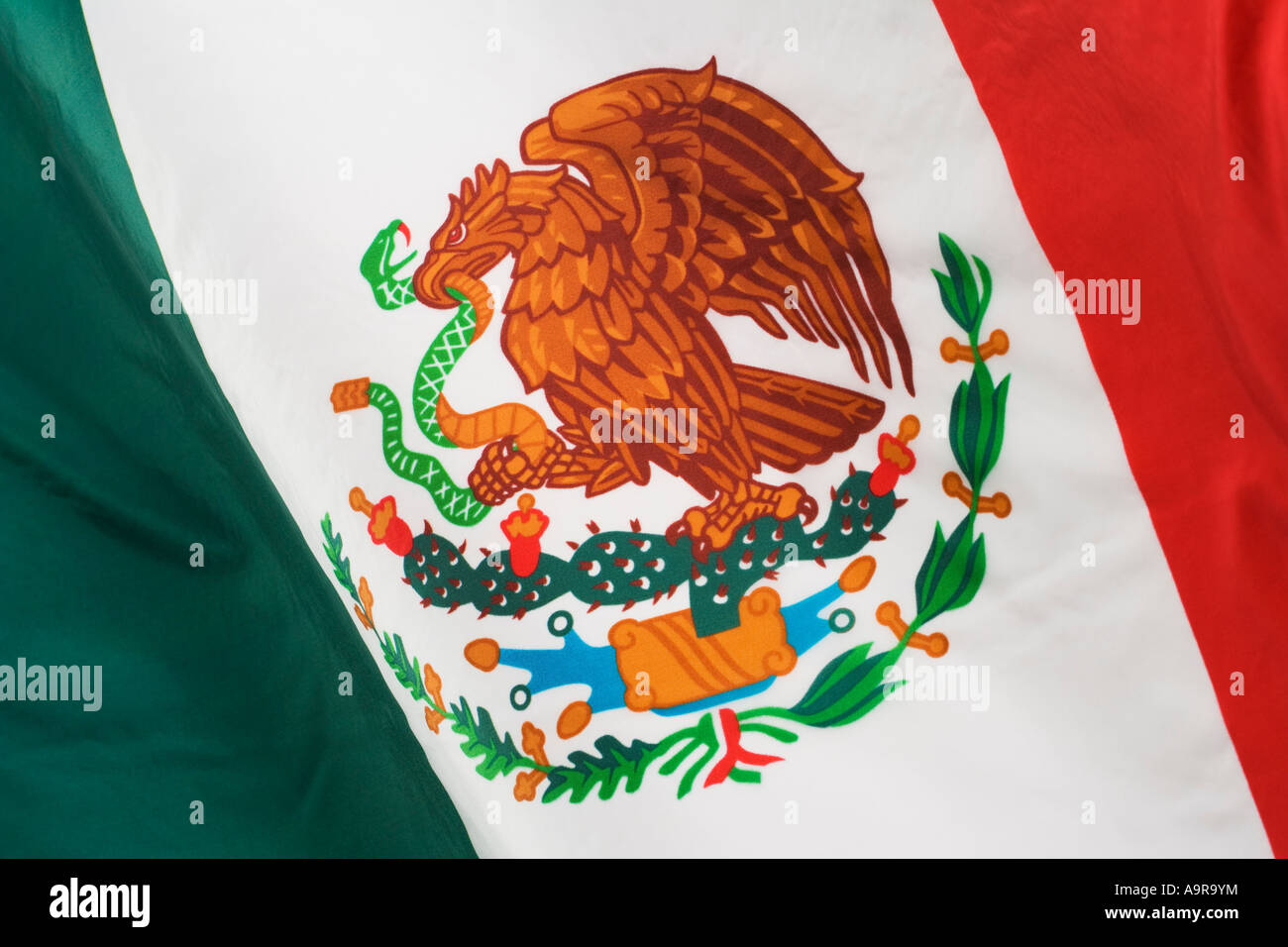 Nahaufnahme der mexikanischen Flagge Stockfoto