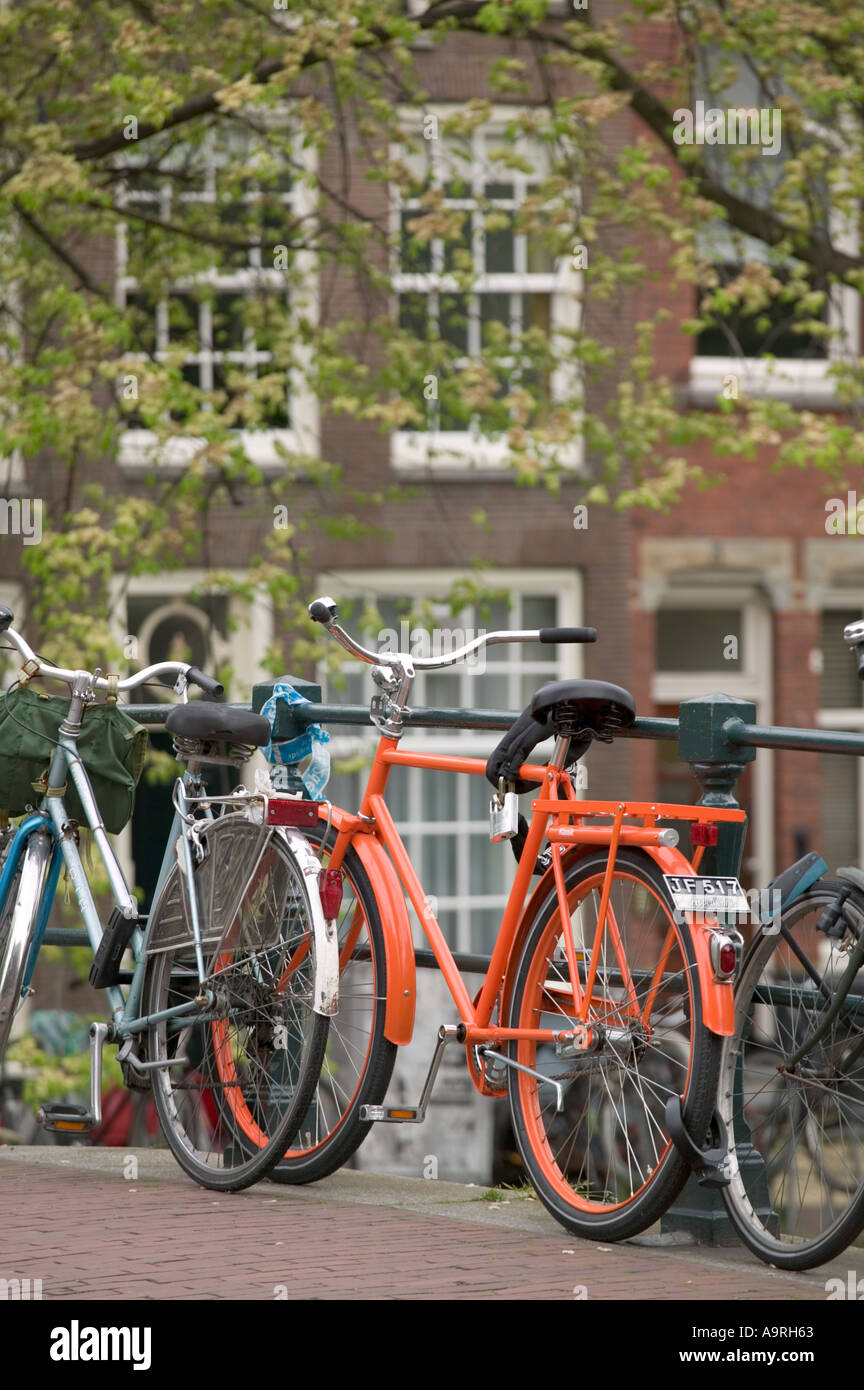Fahrräder in Amsterdam Holland Stockfoto