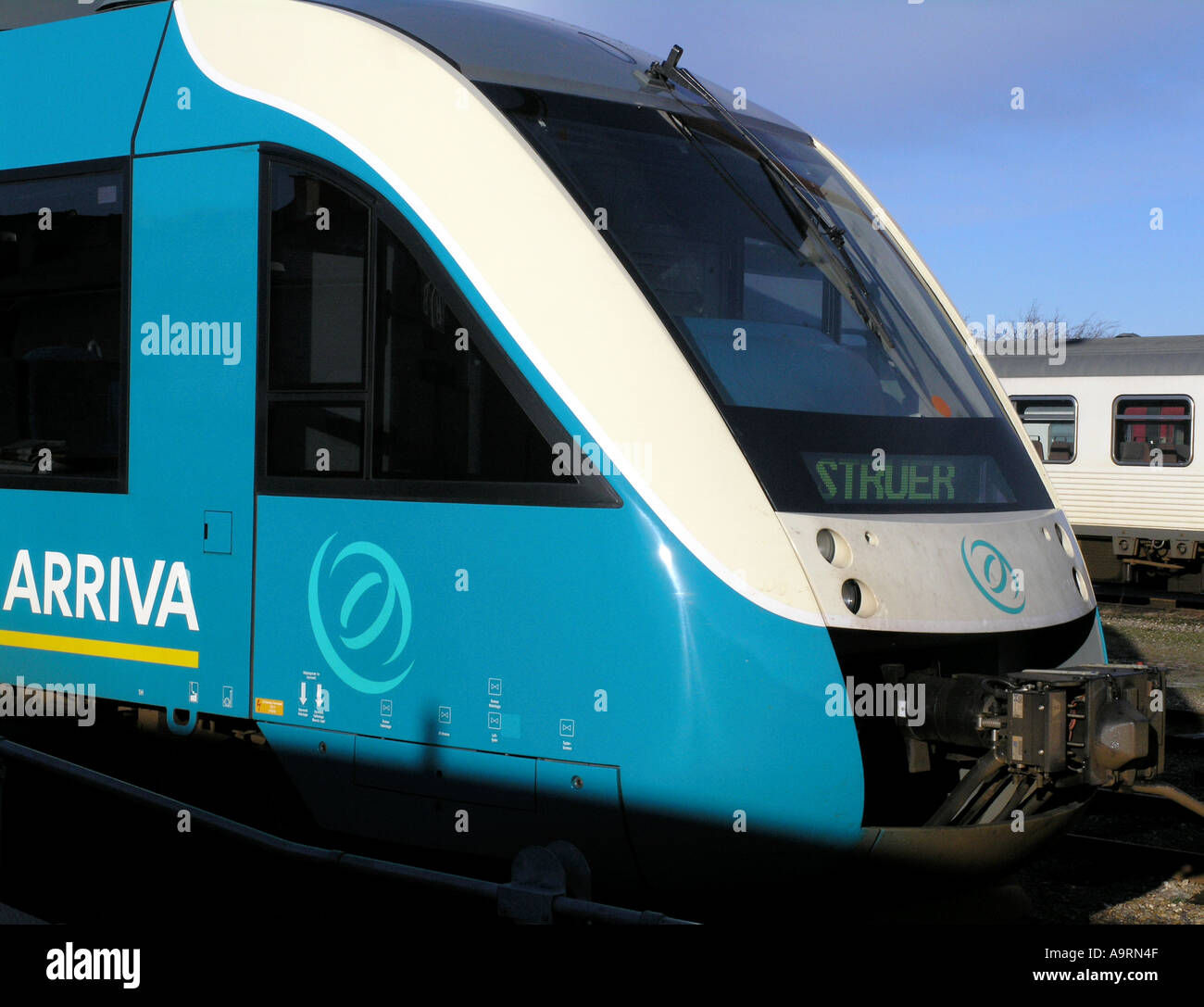Arriva Zug auf Struer Bahnhof westlichen Jütland Dänemark Stockfoto