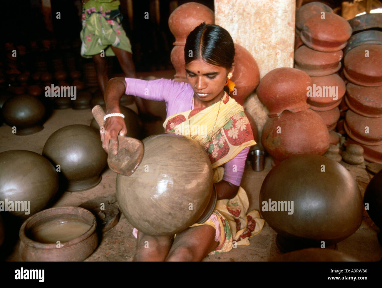 Dorfköpfer formt einen Topf. Tamil Nadu, Südindien Stockfoto