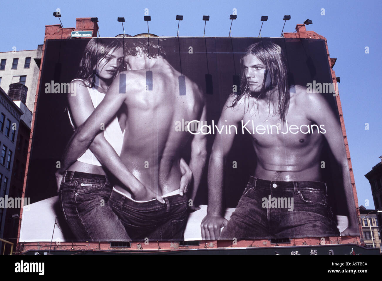 Calvin Klein Billboard New York City Stockfoto