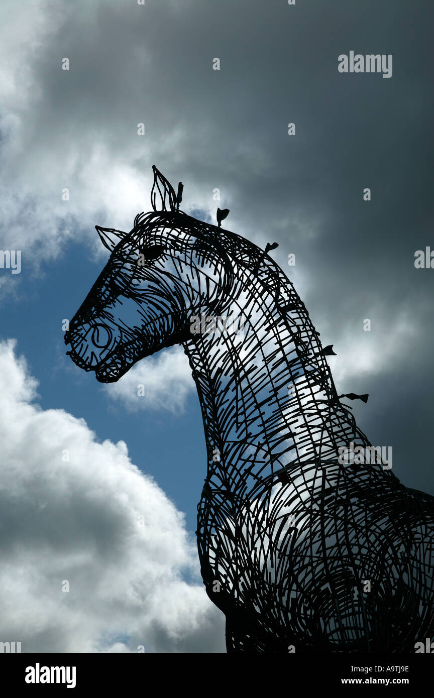 "Die Clydesdale Eisenkäfig weave schweren Pferd" eine riesige "Modell Pflug Pferd" Schottland Stockfoto