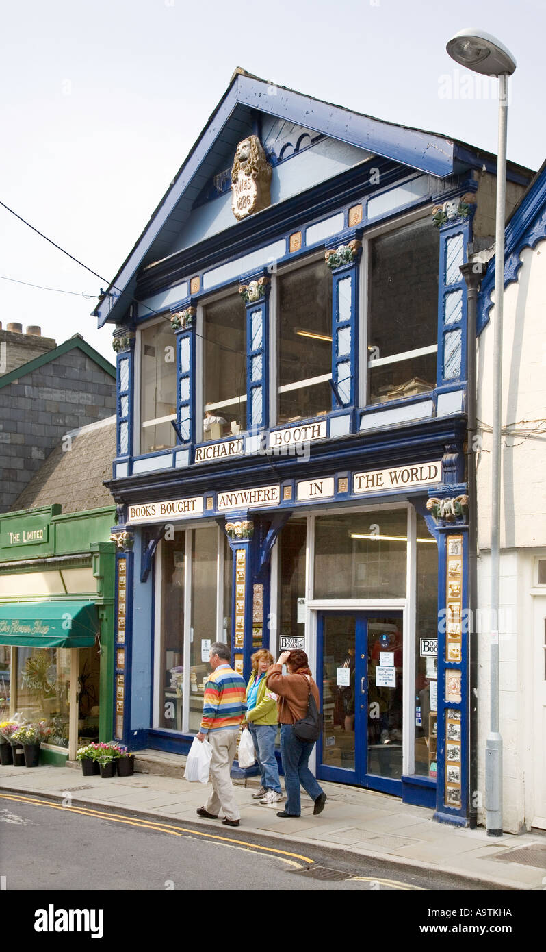 Richard Booth Buchhandlung Hay on Wye Wales UK Stand ist, dass das selbst König von Heu gestylt Stockfoto