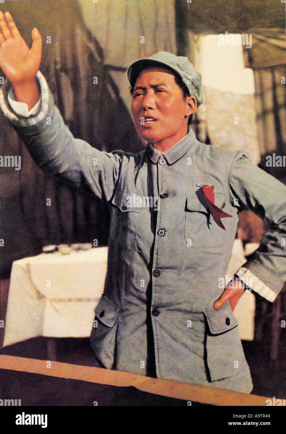 MAO TSE-TUNG auf einer Kundgebung 1937 Stockfoto