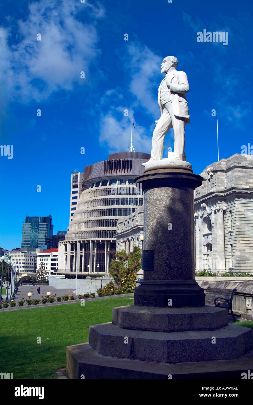 Statue von John Ballance Neuseeland MP und Premierminister Parlament erdet Wellington Neuseeland Stockfoto