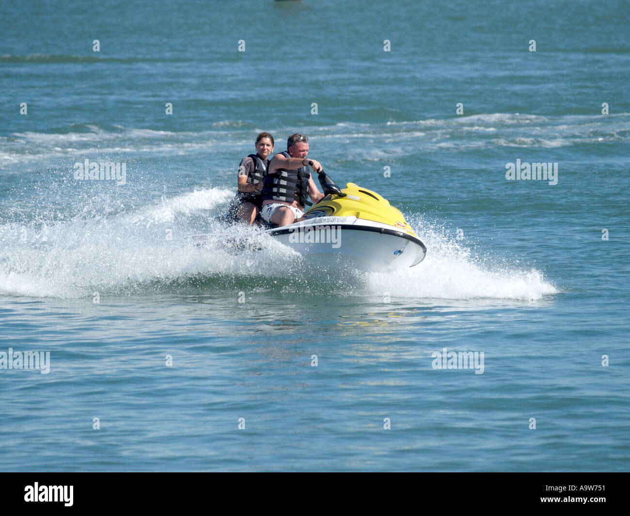 JETSKI AUF SEE PALLING NORFOLK Stockfoto