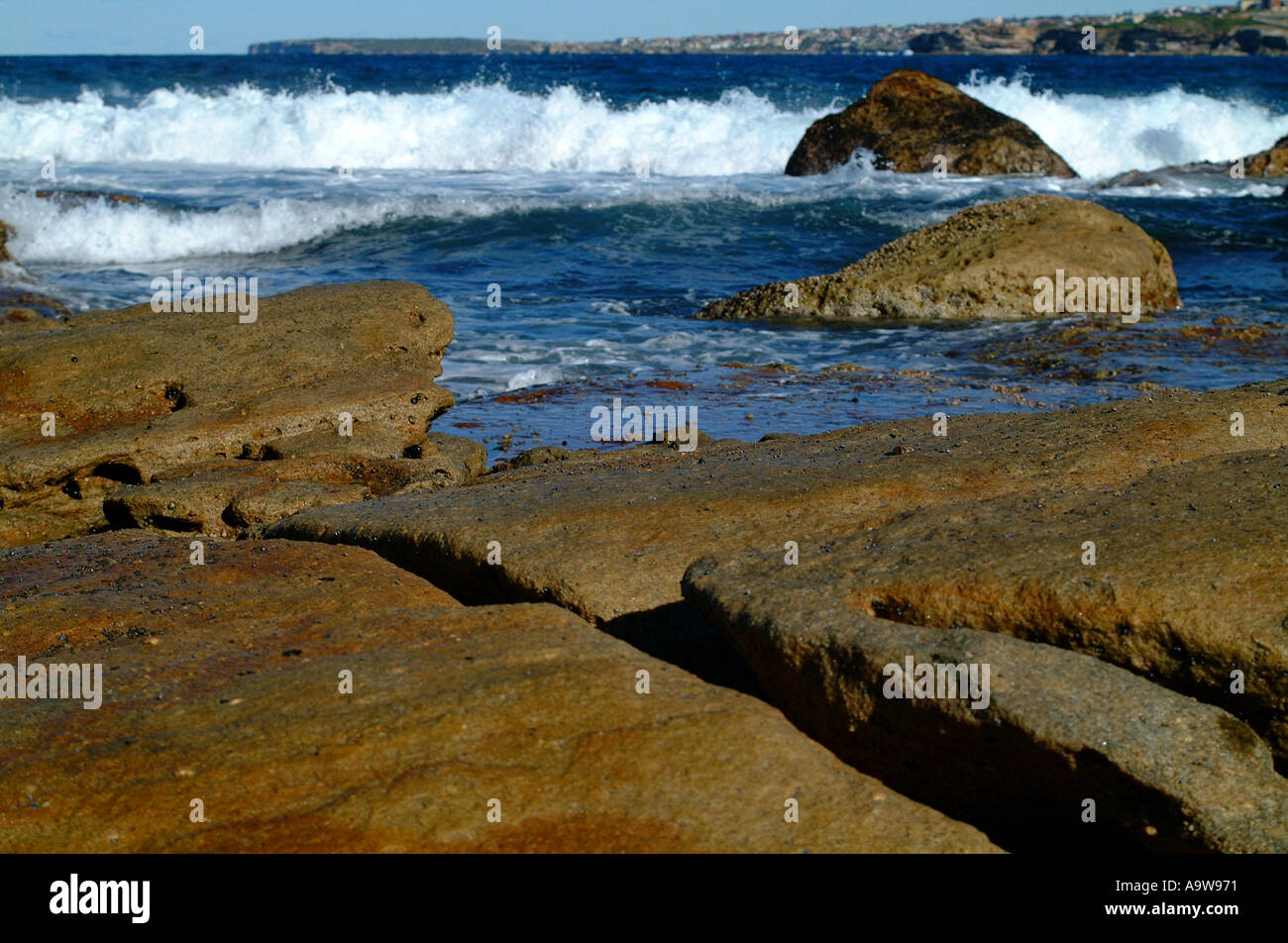 Meerwasser und Welle am Bondi beach Stockfoto