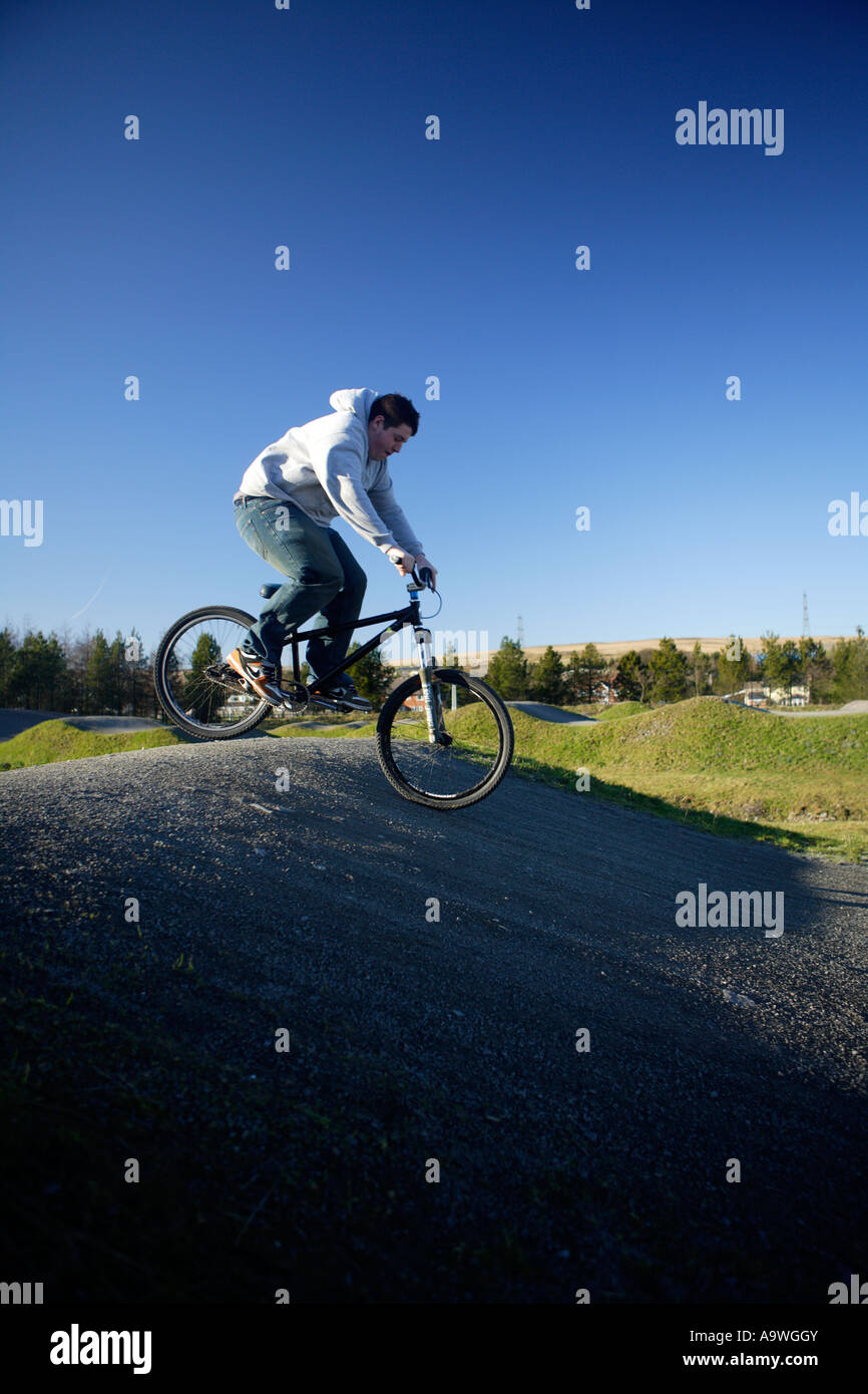 BMX Bike Track, Bryn Bach Park Tredegar, Südwales. Stockfoto