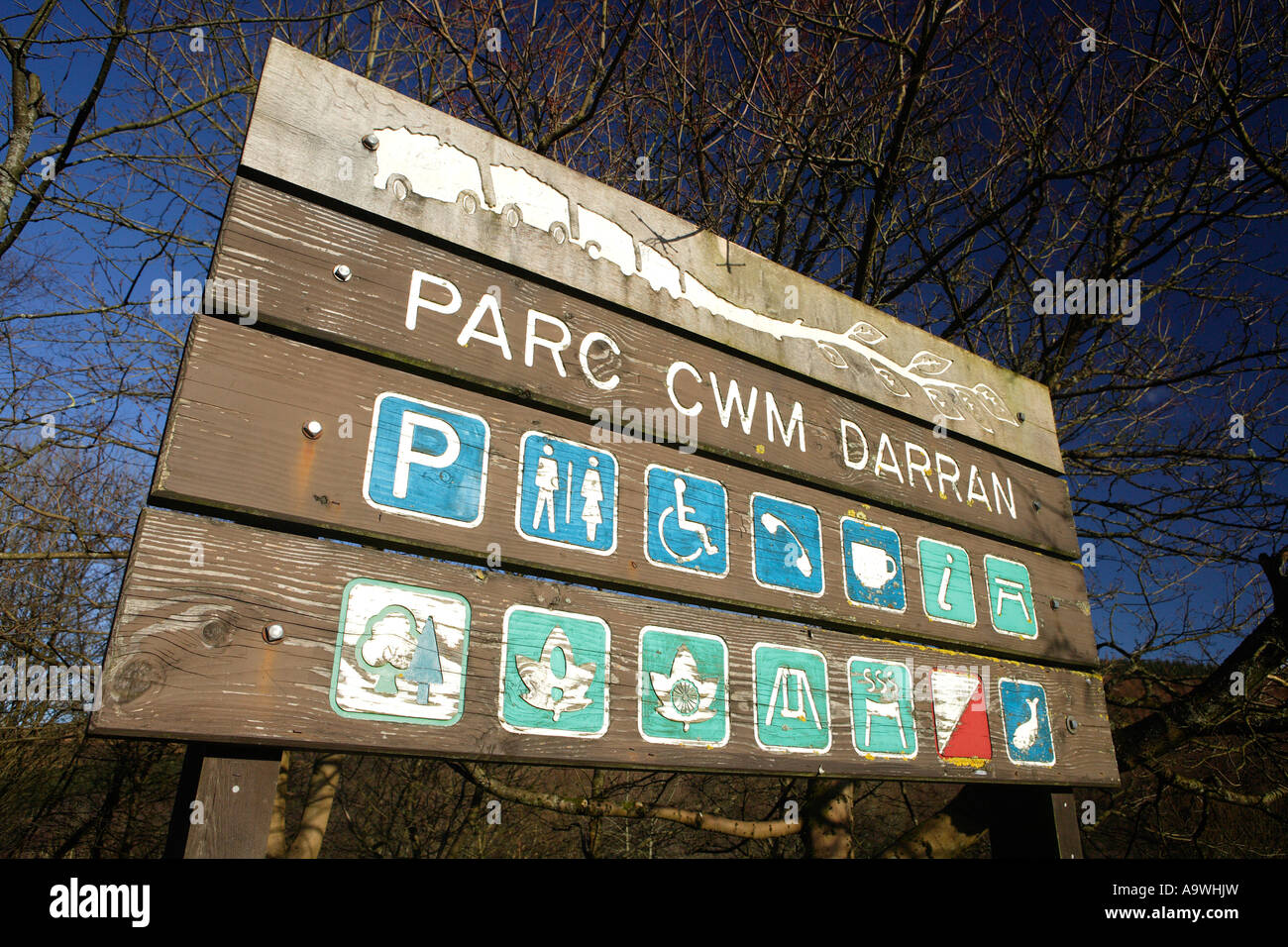 CWM Darren Park, Bargoed, Süd-Wales. Stockfoto