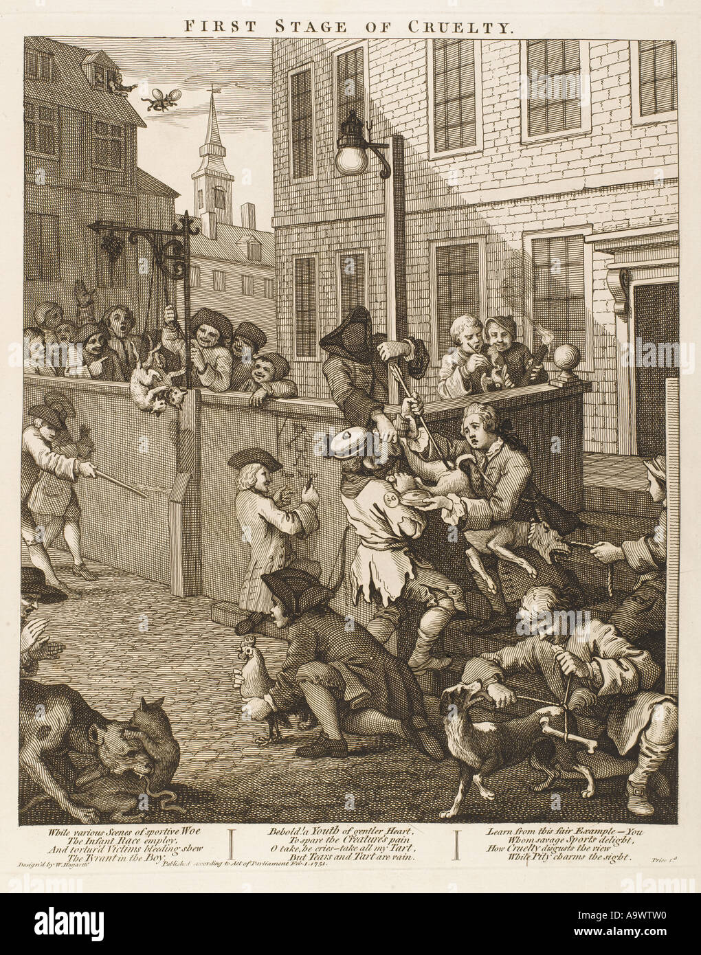 Hogarth Crueltystage 1 Stockfoto