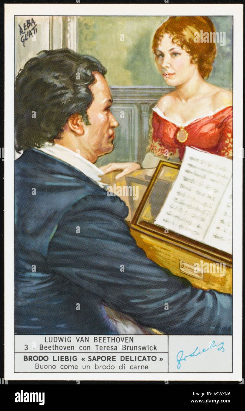Beethoven-Liebig-Karte 3 Stockfoto
