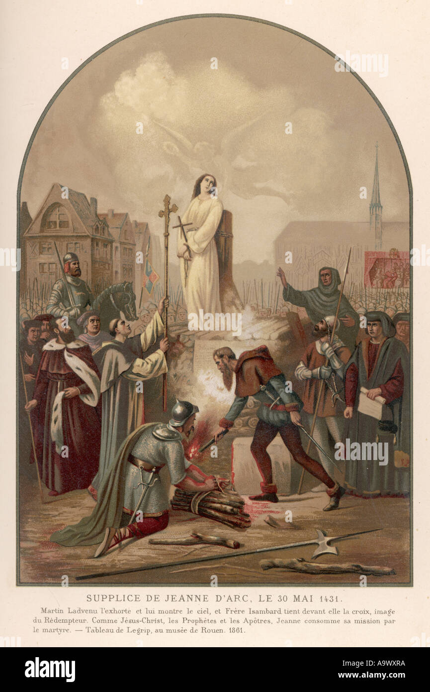 Jeanne d ' Arc verbrannt Stockfoto