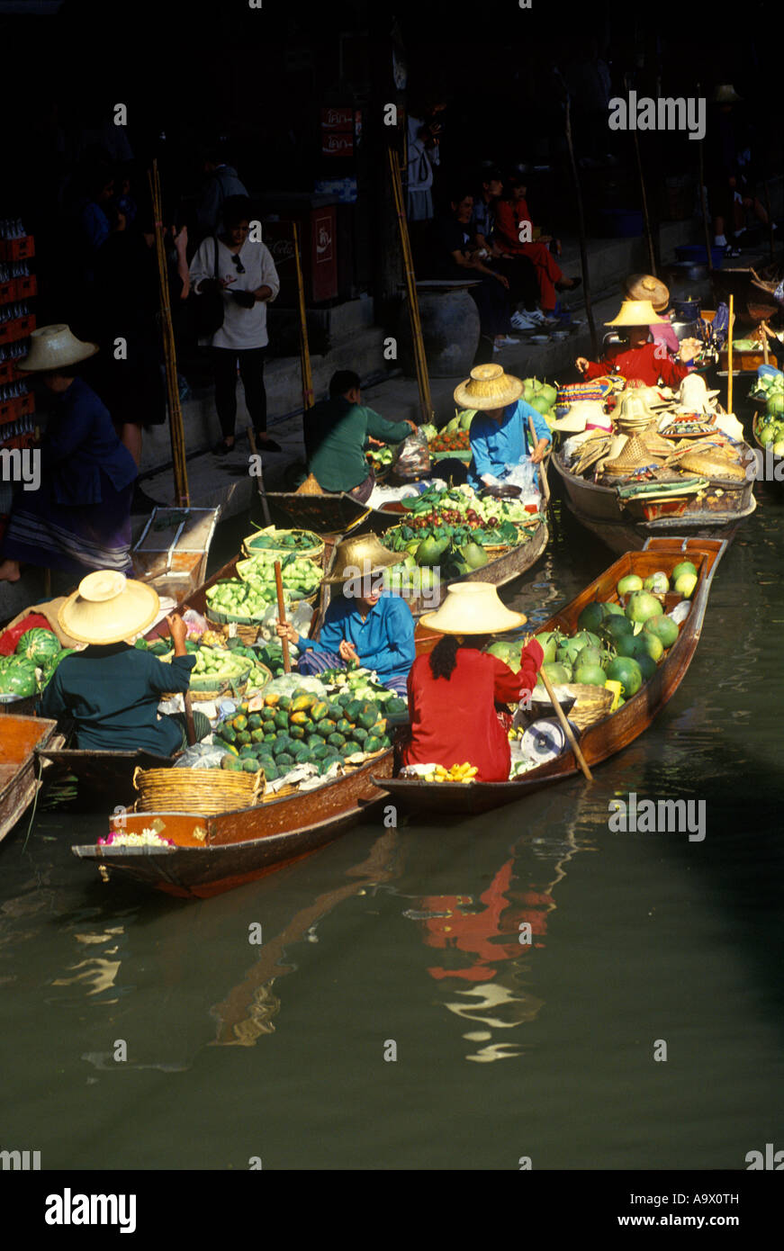 SCHWIMMENDE MARKT DAMNOEN SADUAK THAILAND Stockfoto