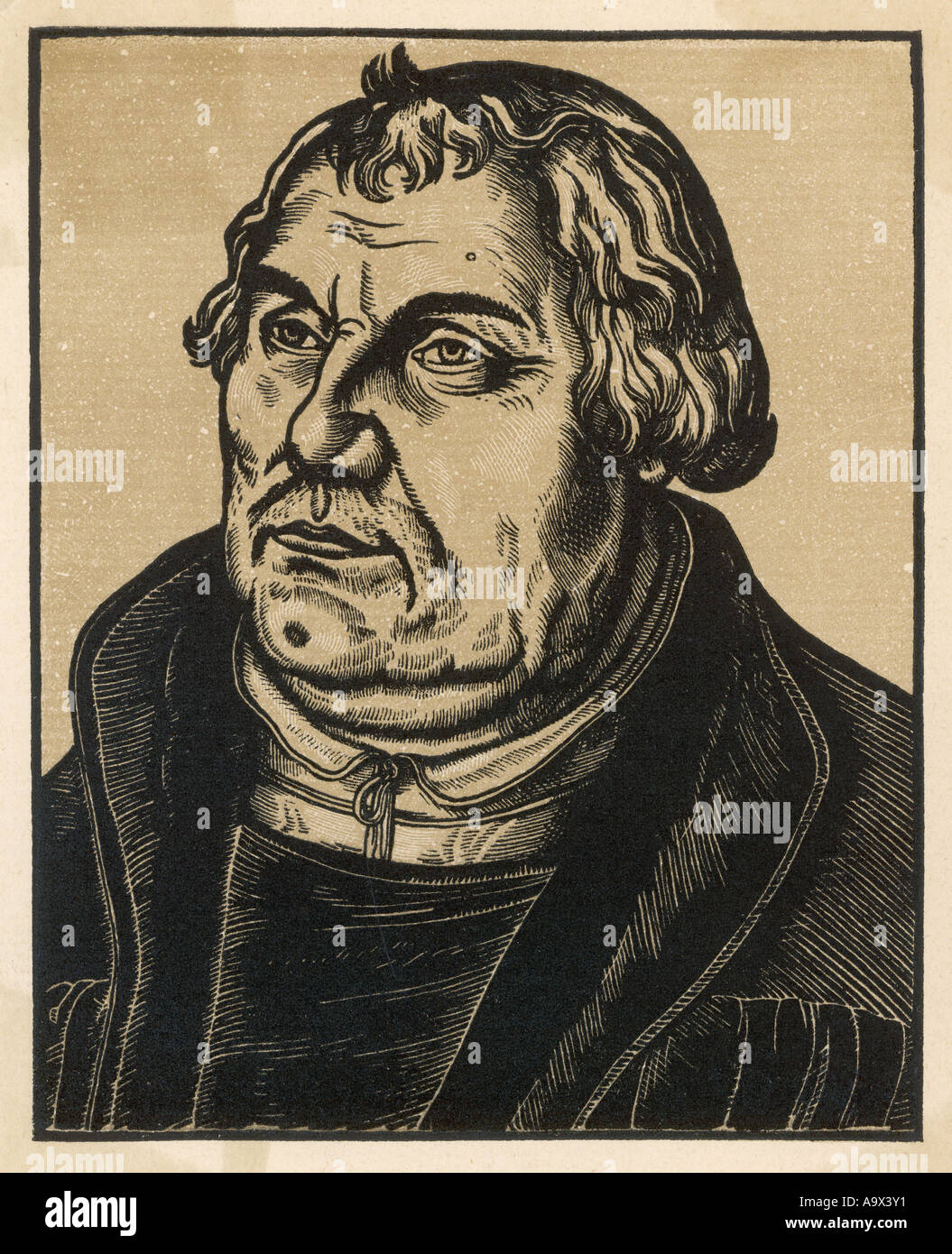Luther Woodcut Stockfoto