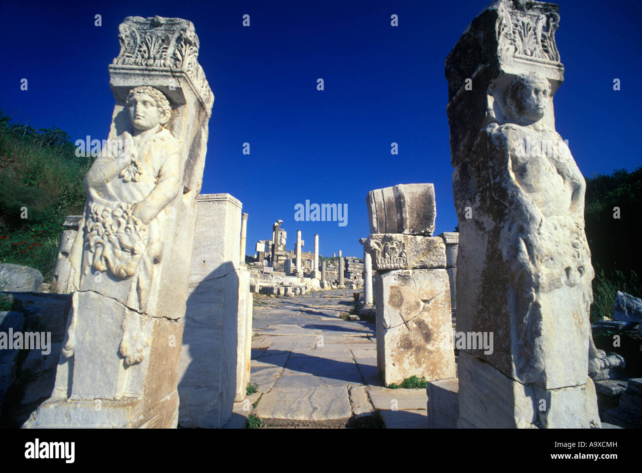 HERCULES TOR CURETES STREET EPHESUS RUINEN TÜRKEI Stockfoto