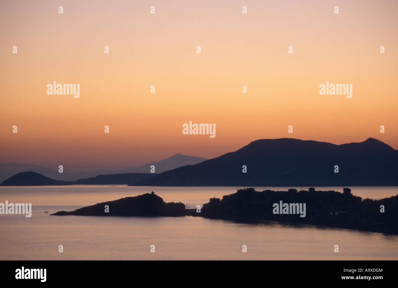Sonnenuntergang am Kokari, Griechenland, Samos Stockfoto