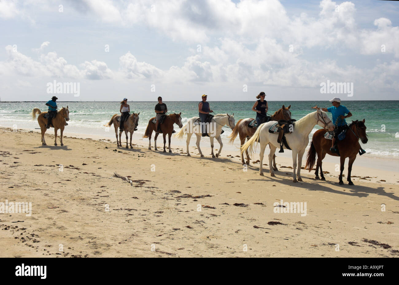 Reiten Ausflug am Strand Williams Stadtstrand "Grand Bahama" Island Bahamas Stockfoto