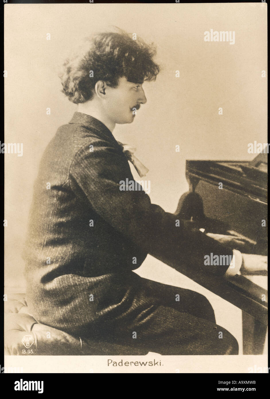 Paderewski Postkarte 1910 Stockfoto