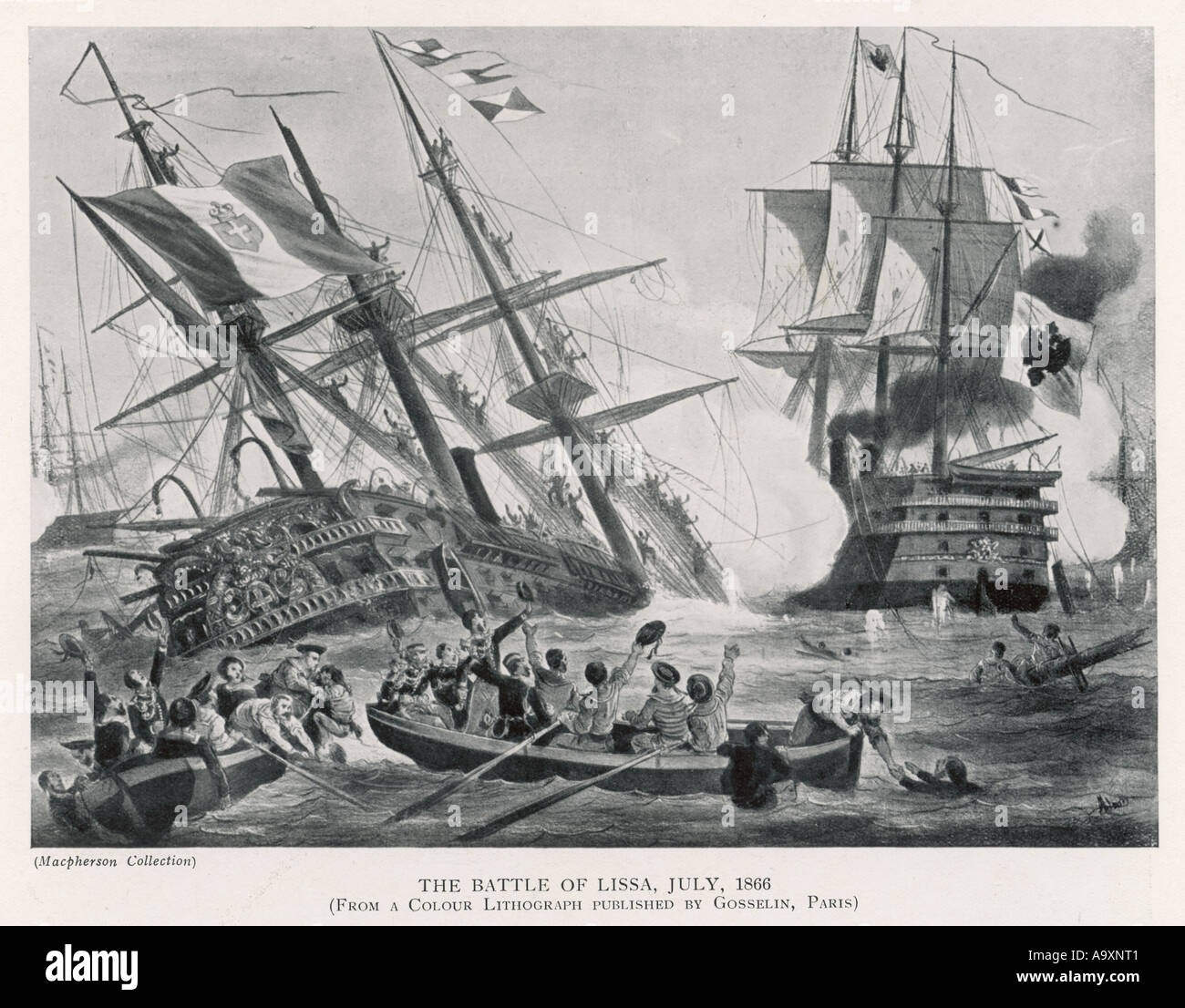 Schlacht von Lissa 1866 Stockfoto