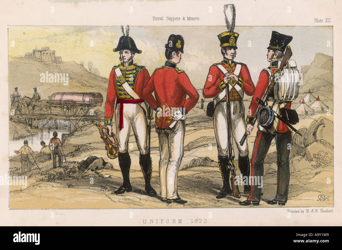 Britische Pioniere 1823 Stockfoto